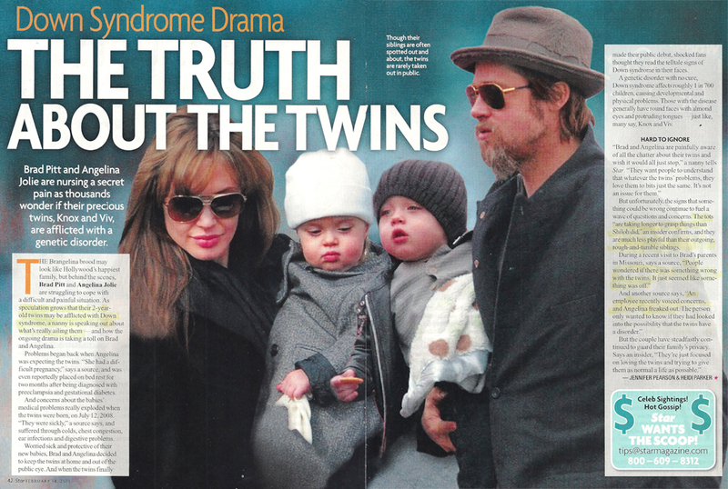 Illustration for article titled This Week's Tabloids: Star Diagnoses Angelina's Twins With Down Syndrome